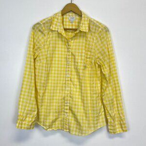 J. Crew Yellow Checkered Button Down Shirt